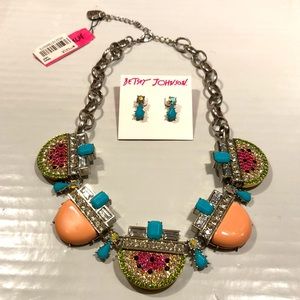 Rare watermelon 🍉 💎 set necklace/earrings